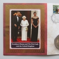 2011 President Obama and First Lady Visit United Kingdom 10 Vatu Coin Cover - Benham UK PNC