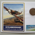 2011 Spitfire 1st Prototype Test Flight 75th Anniversary Penny Coin Cover - Benham UK PNC