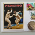 2011 Fencing Sporting Discipline 1 Dollar Coin Cover - Benham Signed UK PNC