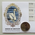 2011 Birds of Britain Swan 1 Crown Coin Cover - Benham Signed UK PNC First Day Covers
