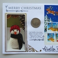 2012 Merry Christmas 1 Shilling Coin Cover - Benham Signed UK PNC First Day Covers