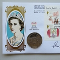 2012 Roald Dahl Meeting Her Majesty 1 Crown Coin Cover - Benham Signed UK PNC