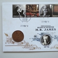 2012 M R James Britons of Distinctions 150th Anniversary 1 Penny Coin Cover - Benham Signed