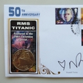 2013 Dr Who 50th Anniversary Titanic Crown Coin Cover - Benham Signed UK PNC