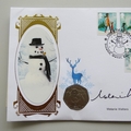 2014 Merry Christmas Isle of Man 50p Coin Cover - Benham Signed UK PNC First Day Covers