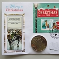 2014 Merry Christmas IOM Crown Coin Cover - Benham Signed UK PNC First Day Covers