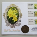 2014 British Flora Spring Blooms 1 Penny Coin Cover - Benham Signed UK PNC