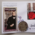 2015 Inventive Britain Charles Babbage 1 Crown Coin Cover - Benham Signed UK PNC