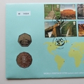 2005 World Heritage Sites 50p Pence & 50c Cent Coin Cover - Royal Mail First Day Cover