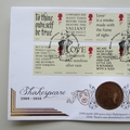 2016 Shakespeare Commemorating 400 Years 1 Penny Coin Cover - Benham Signed UK PNC
