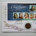 2017 Christmas Half Penny Coin Cover - Benham Signed UK PNC First Day Covers