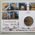 2017 Landmark Buildings 1 Dollar Coin Cover - Benham Signed UK PNC First Day Covers