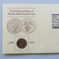 1985 Welsh New One Pound Coin Cover - UK PNC First Day Covers by Pilgrim Philatelics