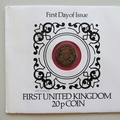 1982 First United Kingdom 20p Coin Cover - UK PNC First Day Covers