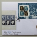 2015 Penny Black Stamp 175th Anniversary Medal Cover - Royal Mail First Day Cover