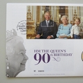 2016 HM The Queen's 90th Birthday 5 Pounds Coin Cover - Royal Mail First Day Cover