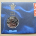 1998 HRH The Prince of Wales 50th Birthday 5 Pounds Coin Cover - Royal Mail First Day Cover