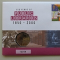 2000 Public Libraries 150th Anniversary 50p Pence Coin Cover - Royal Mail First Day Cover