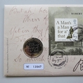 2009 Robert Burns 250th Anniversary of Birth 2 Pounds Coin Cover - Royal Mail First Day Cover