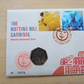1998 The Notting Hill Carnival 50p Pence Coin Cover - Royal Mail First Day Cover