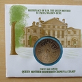 1980 HM Queen Elizabeth The Queen Mother 80th Birthday Crown Coin Cover - First Day Covers