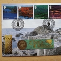 2004 The Giant's Causeway 1 Pound Coin Cover - Benham First Day Cover Signed