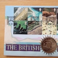 2002 British Coastline 1 Crown Coin Cover - Benham First Day Cover Signed by Babs Powell