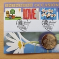 2002 Occasions 1 Crown Coin Cover - Benham First Day Cover Signed by Jane Asher