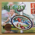 1999 Rugby World Cup 2 Pounds Coin Cover - Benham First Day Cover Signed