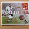 1998 FIFA France 98 Football World Cup Silver 1 Franc Coin Cover - Benham First Day Cover Signed