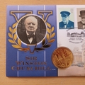 1999 Winston Churchill 125th Birth Anniversary Medal Cover- Benham First Day Cover Signed