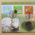2003 The Discovery of DNA 50th Anniversary 1 Crown Coin Cover - Benham First Day Cover Signed