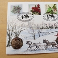 2002 Scrooge Christmas Carol 50p Pence Coin Cover - Benham First Day Cover Signed