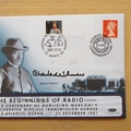 2001 Marconi Radio Transmission Centenary Crown Coin First Day Cover - Benham FDC Signed by Charles Wheeler