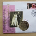 1997 Golden Wedding Anniversary 5 Crowns Coin Cover - Turks First Day Cover Wedding Portrait