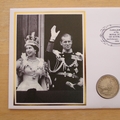 2004 Royal Tour of Australia Golden Jubilee Silver Florin Coin Cover - Benham First Day Cover - Signed