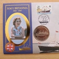 1997 HMY Britannia The Last Voyage 1 Euro Coin Cover - Benham First Day Cover - Signed