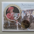 1998 The Queen Mother Passion For Horse Racing Crown Coin Cover - Benham First Day Cover - Signed