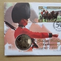 1997 Golden Wedding Anniversary 1 Crown Coin Cover - Gibraltar First Day Cover