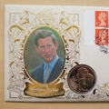 1998 Prince of Wales 50th Birthday 5 Pounds Virenium Coin Cover - Benham First Day Cover - Signed