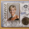 1999 Diana Princess of Wales 5 Pounds Coin Cover - Benham First Day Cover - Signed
