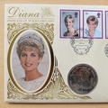 1998 Diana Princess of Wales 5 Marka Coin Cover - Benham First Day Cover - Signed