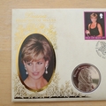 1998 Diana Princess of Wales 1 Dollar Isle of Man Coin Cover - Benham First Day Cover - Signed