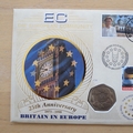 2000 Britain in Europe 25th Anniversary 50p Pence Coin Cover - Benham First Day Cover - Signed