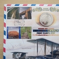 2005 England to Australia First Flight 1 Crown Coin Cover - Benham First Day Cover - Signed