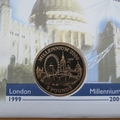 1999 Millennium 2000 Landmarks of London 5 Pounds Coin Cover - Mercury First Day Cover