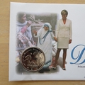 1998 Diana Princess of Wales with Mother Teresa 1 Dollar Coin Cover - Mercury First Day Cover
