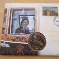 1997 HM QE II Golden Wedding Anniversary 1 Dollar Coin Cover - Sierra Leone FDC - Royal Carriage