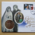 1997 Golden Wedding Anniversary 1 Dollar Coin Cover - Liberia First Day Covers - Wedding Portrait