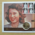 2001 Queen Elizabeth 75th Birthday 5 Crowns Coin Cover - Gibraltar First Day Cover - Mercury